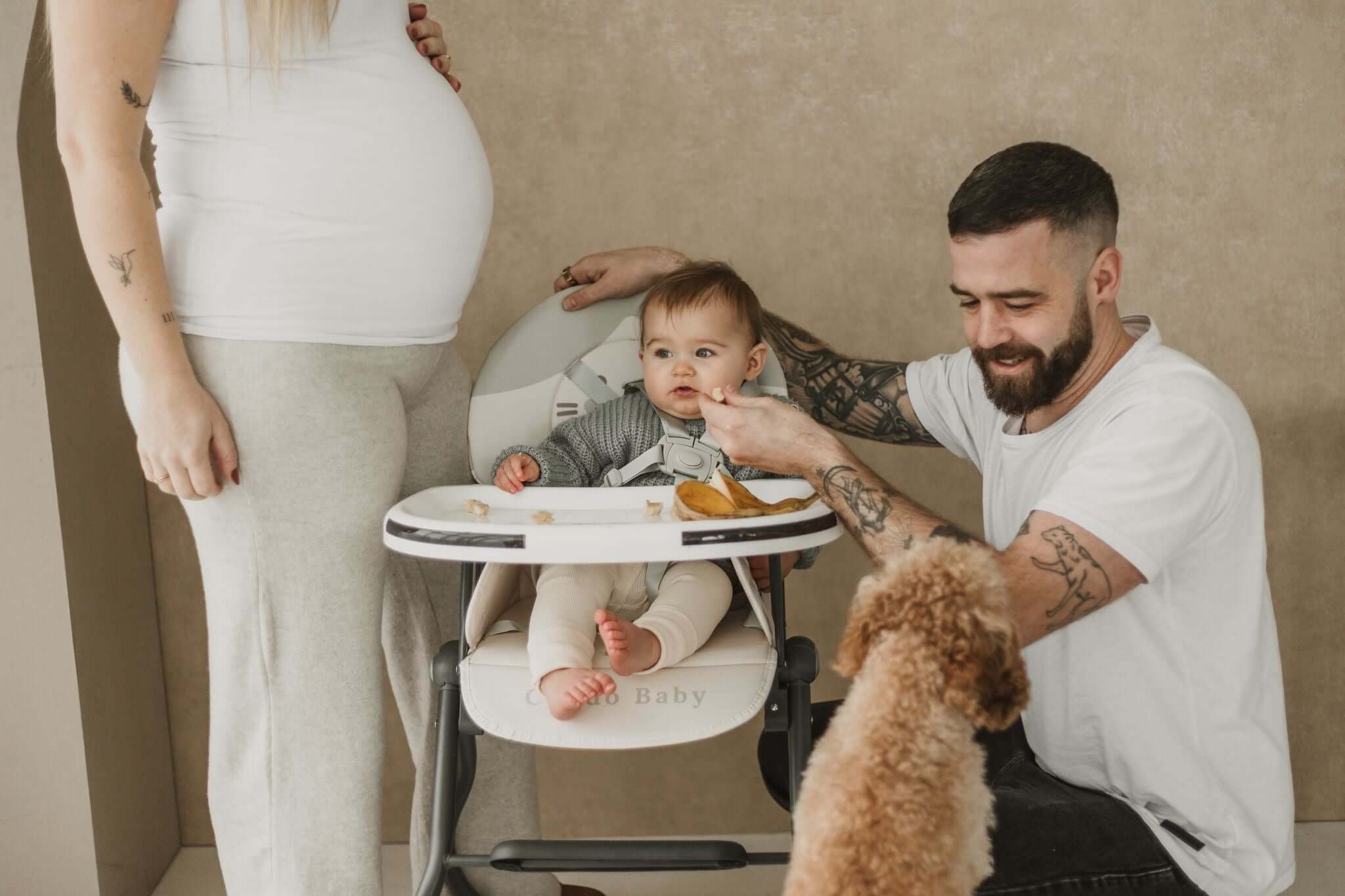 High Chair | Me + Free Powder Pink Bib - Cuddo Baby