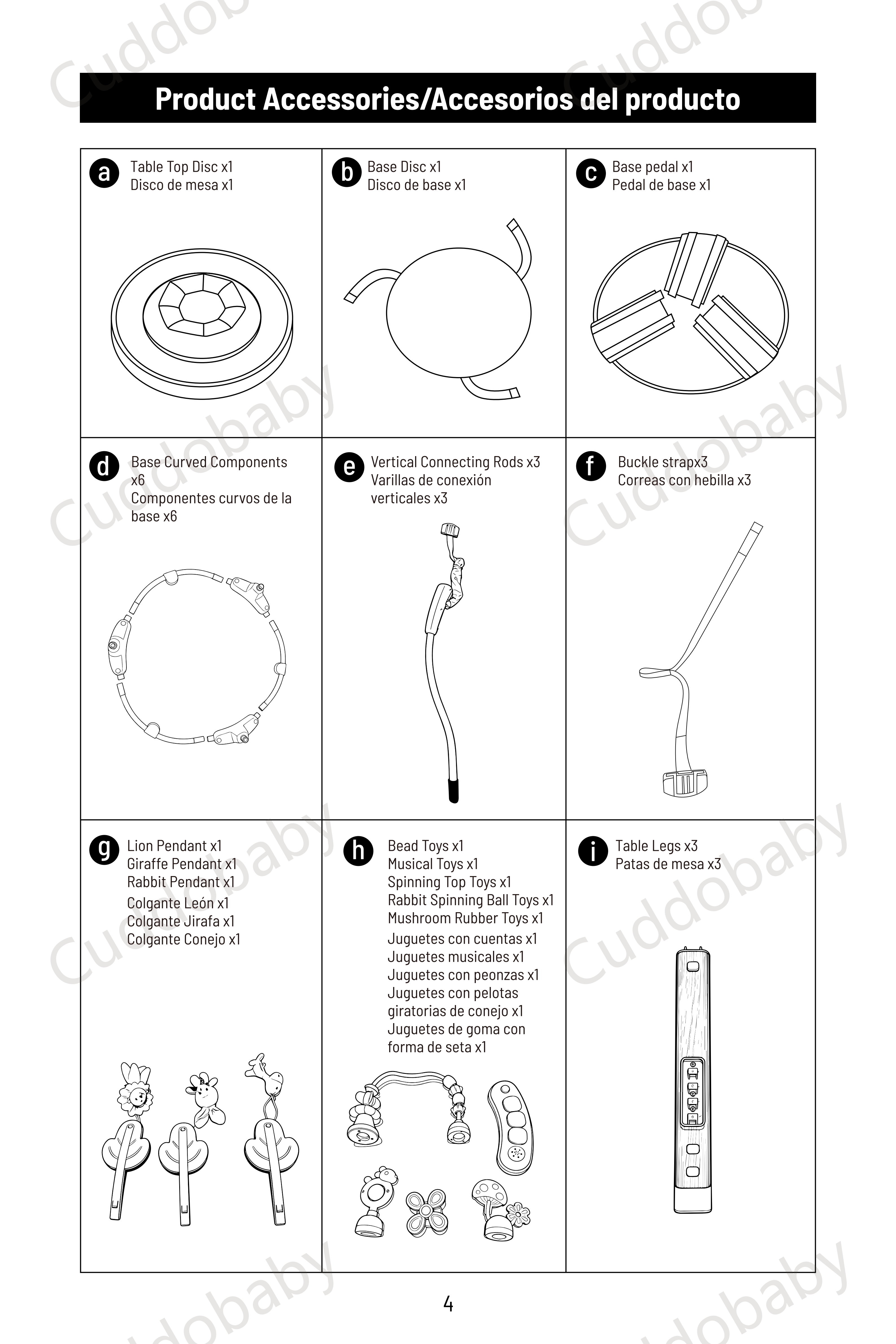 Cuddobaby 4 in 1 Activity Center Owner's Manual- 5