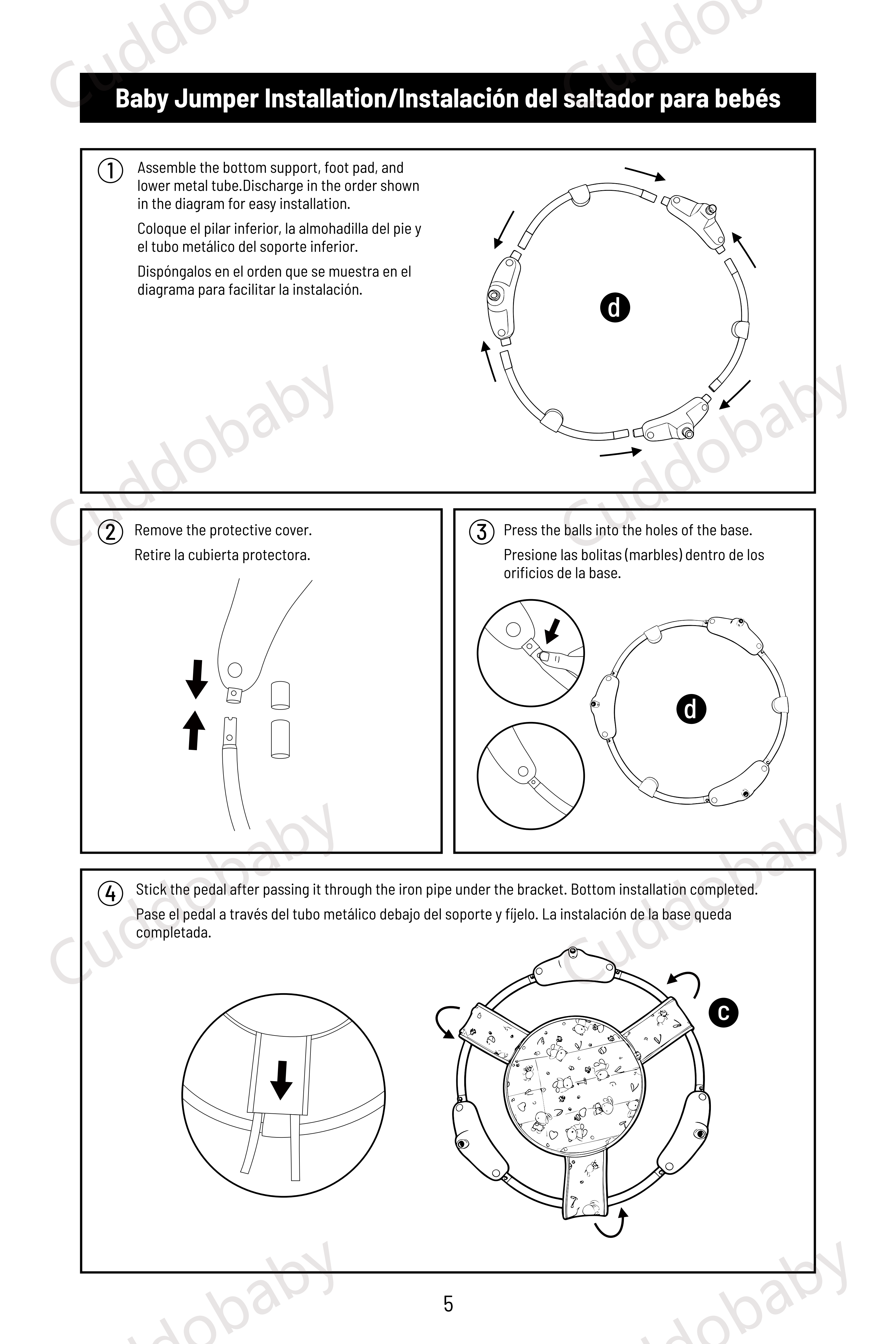 Cuddobaby 4 in 1 Activity Center Owner's Manual- 6