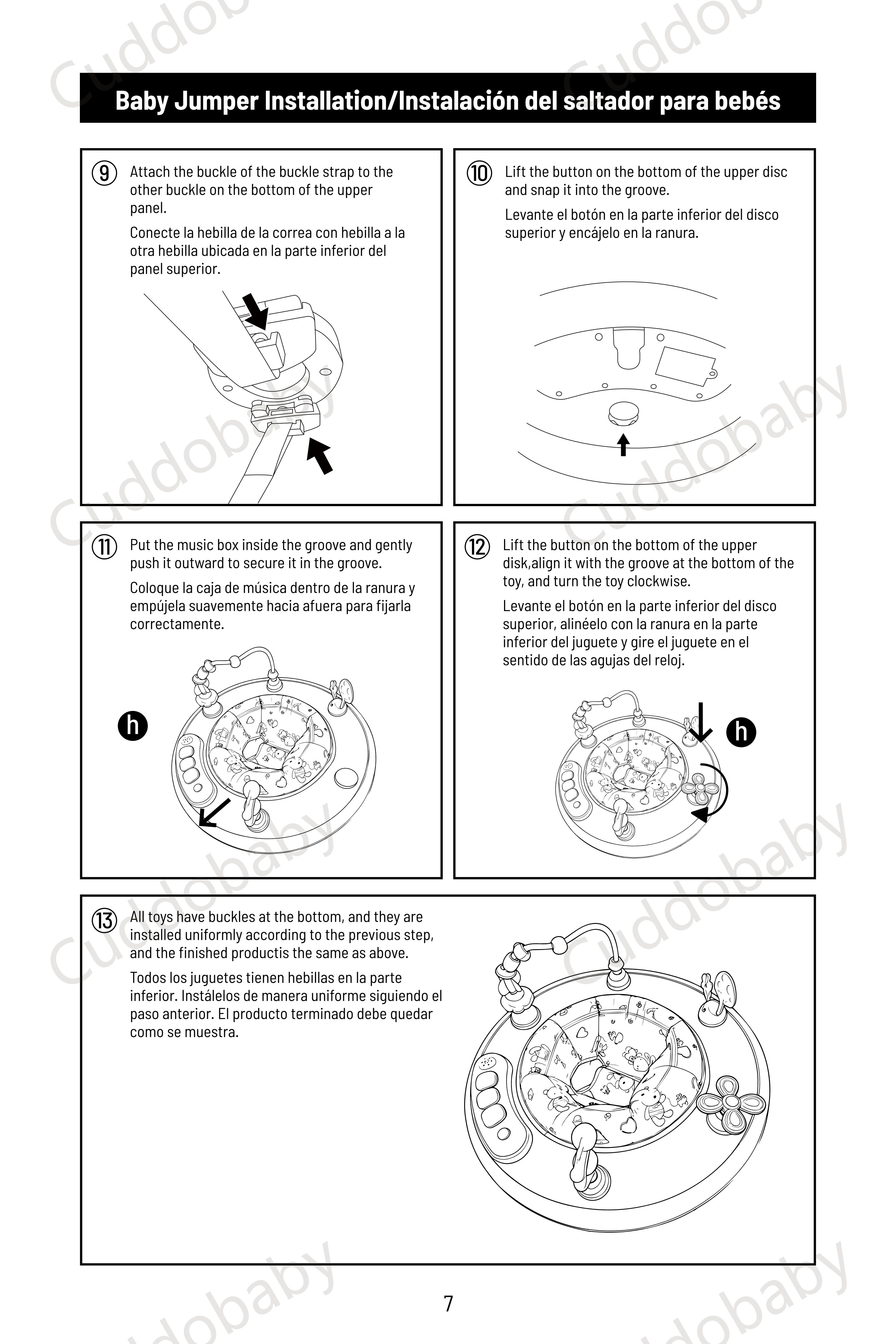 Cuddobaby 4 in 1 Activity Center Owner's Manual- 8
