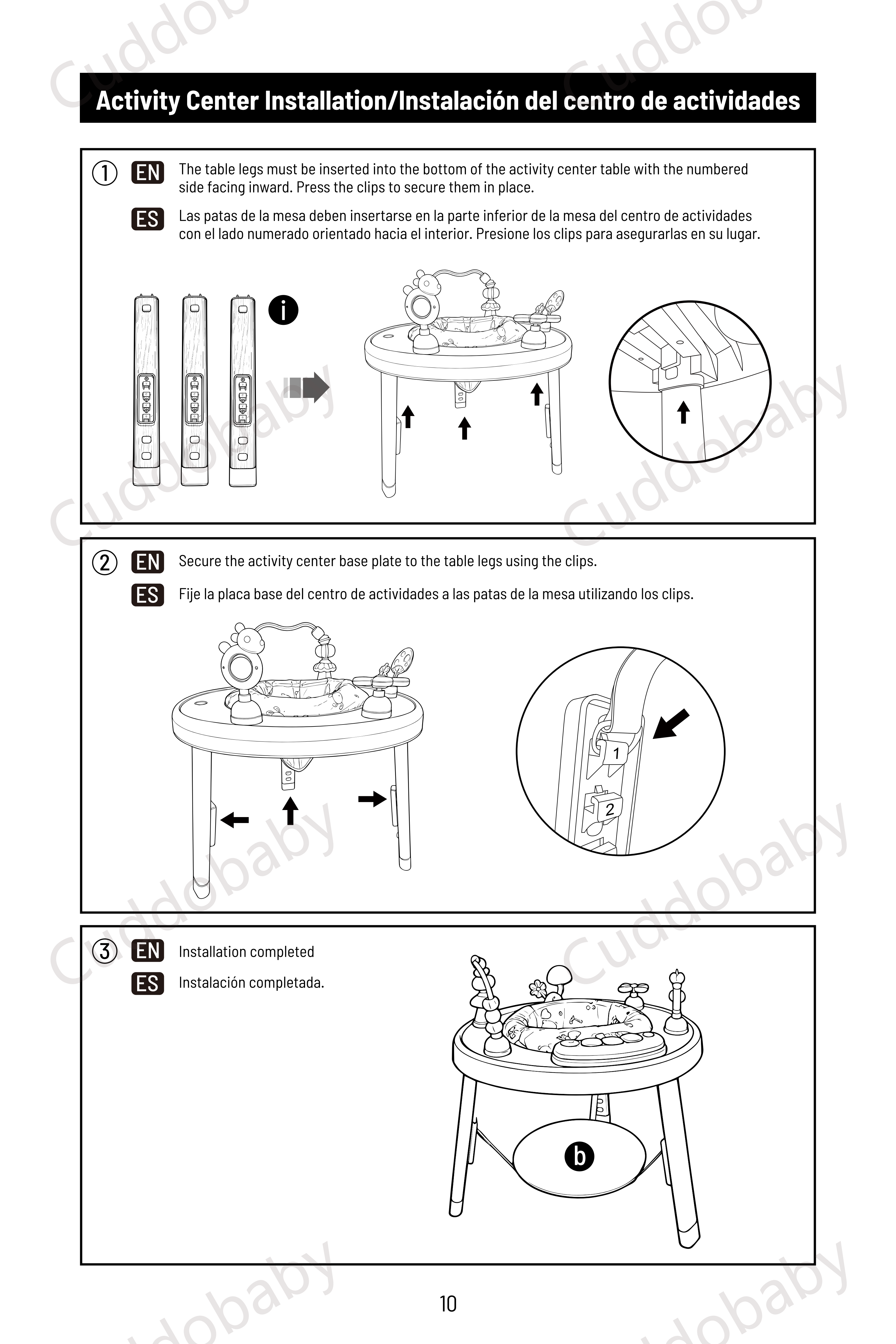 Cuddobaby 4 in 1 Activity Center Owner's Manual- 11