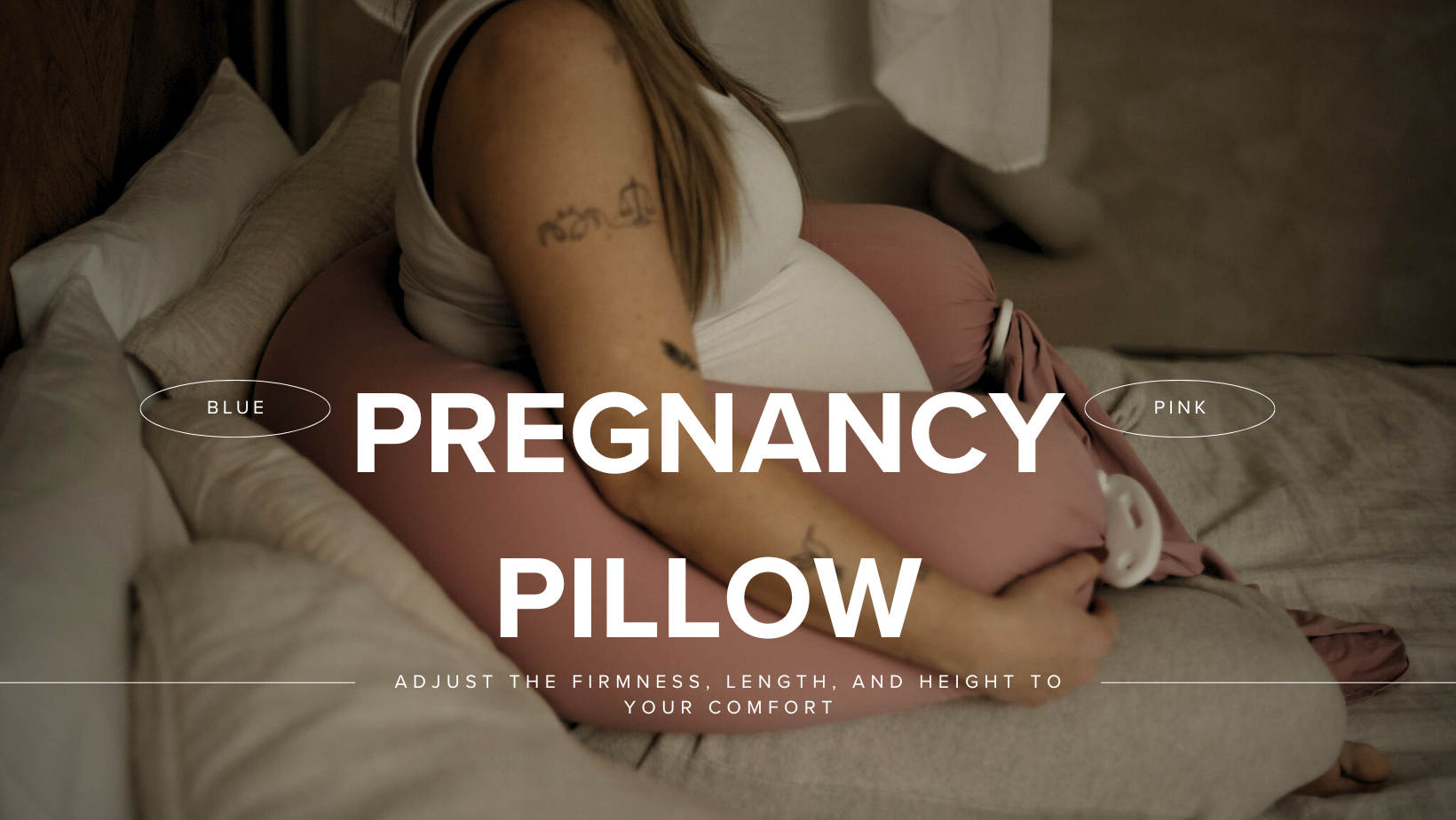 Pregnant woman sleeping comfortably with a cooling pregnancy pillow.