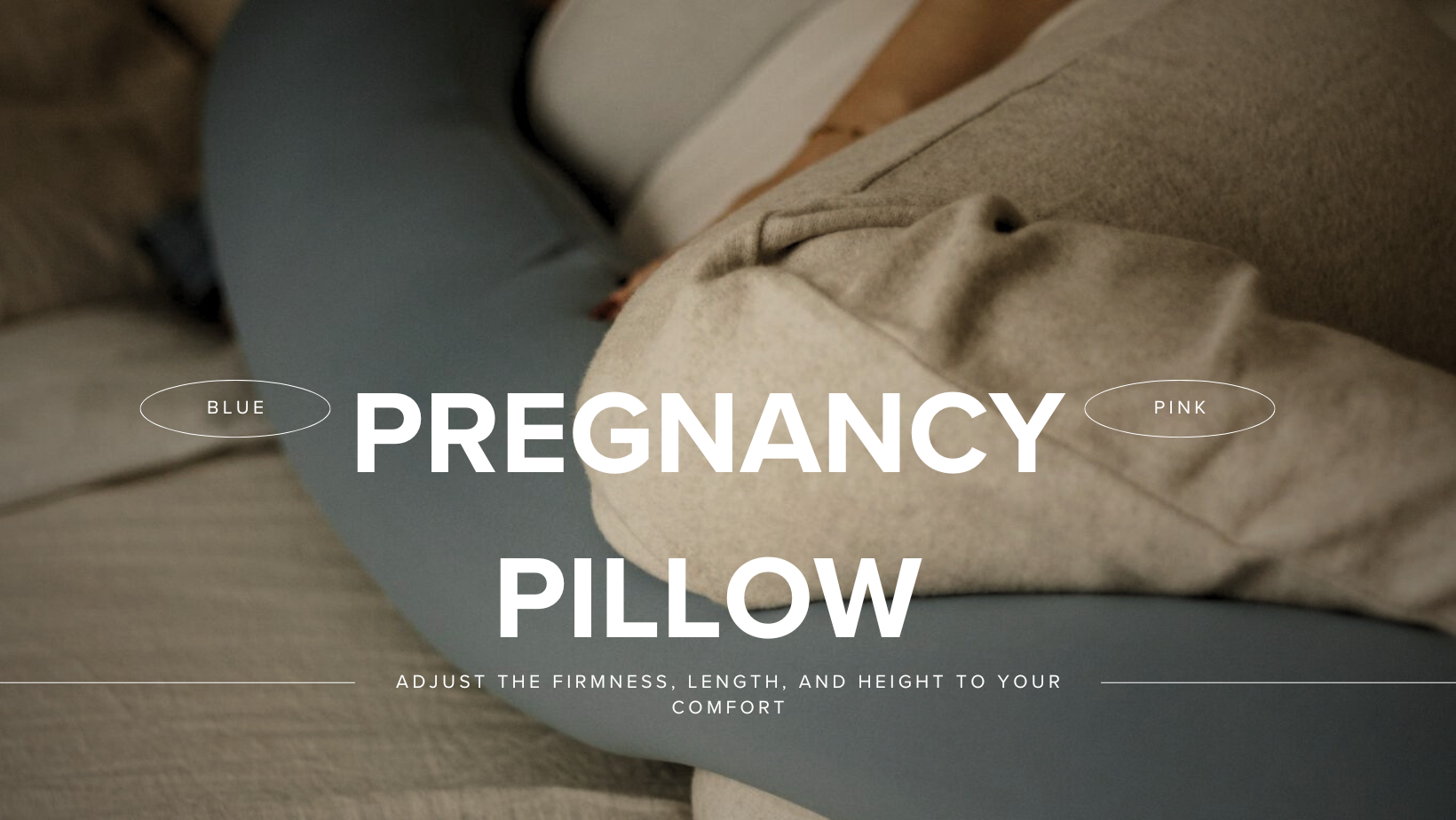 5 in 1 pregnancy pillow arranged for sitting, sleeping, and nursing use.