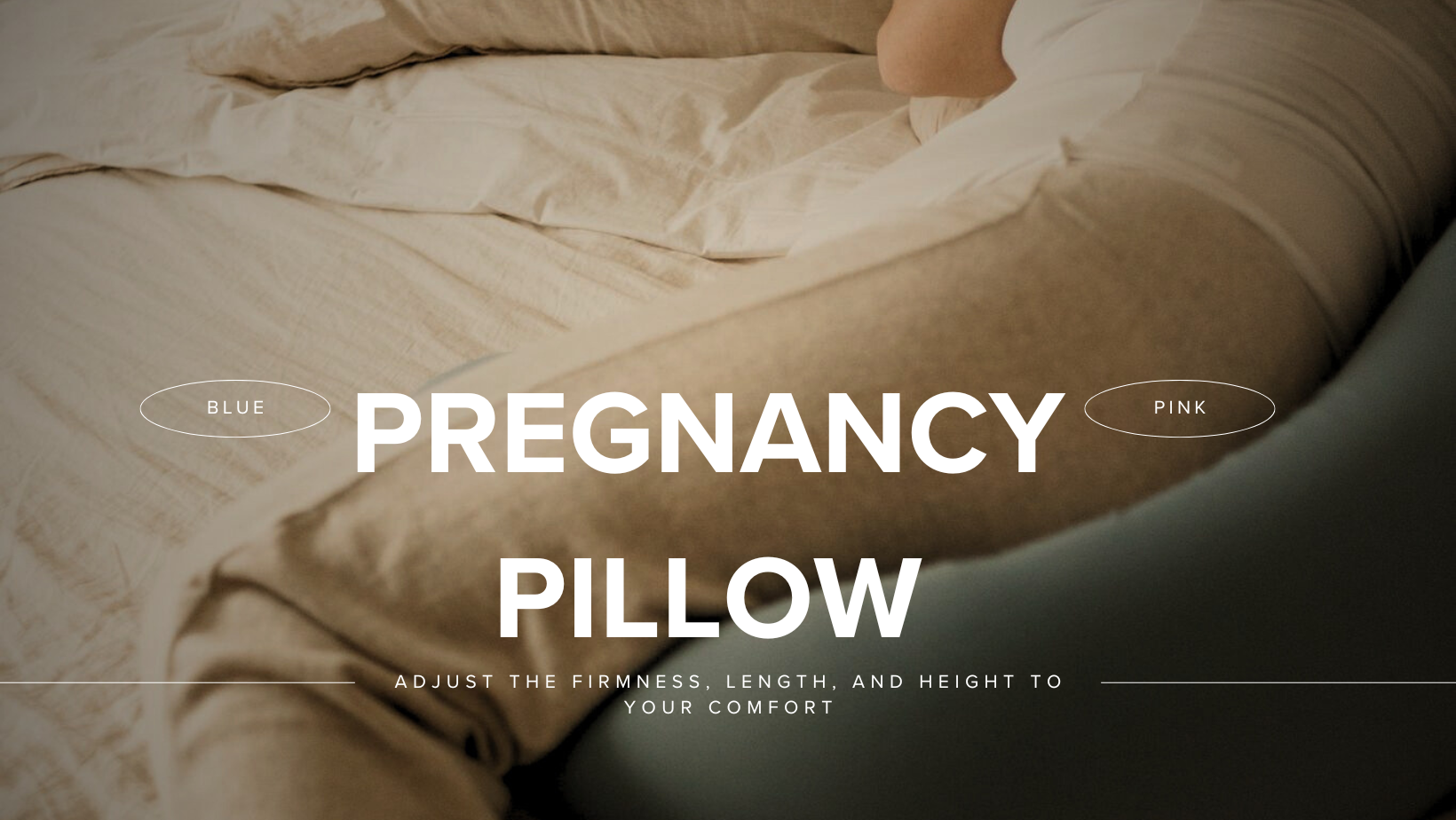 Pregnant woman using a 5 in 1 pregnancy pillow for full-body support while sleeping on her side.
