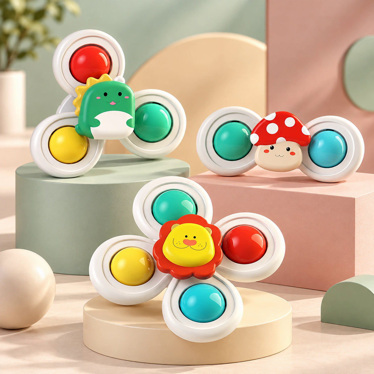 Cuddobaby Bath Seat Animal Suction Cup Toys - 3 pcs
