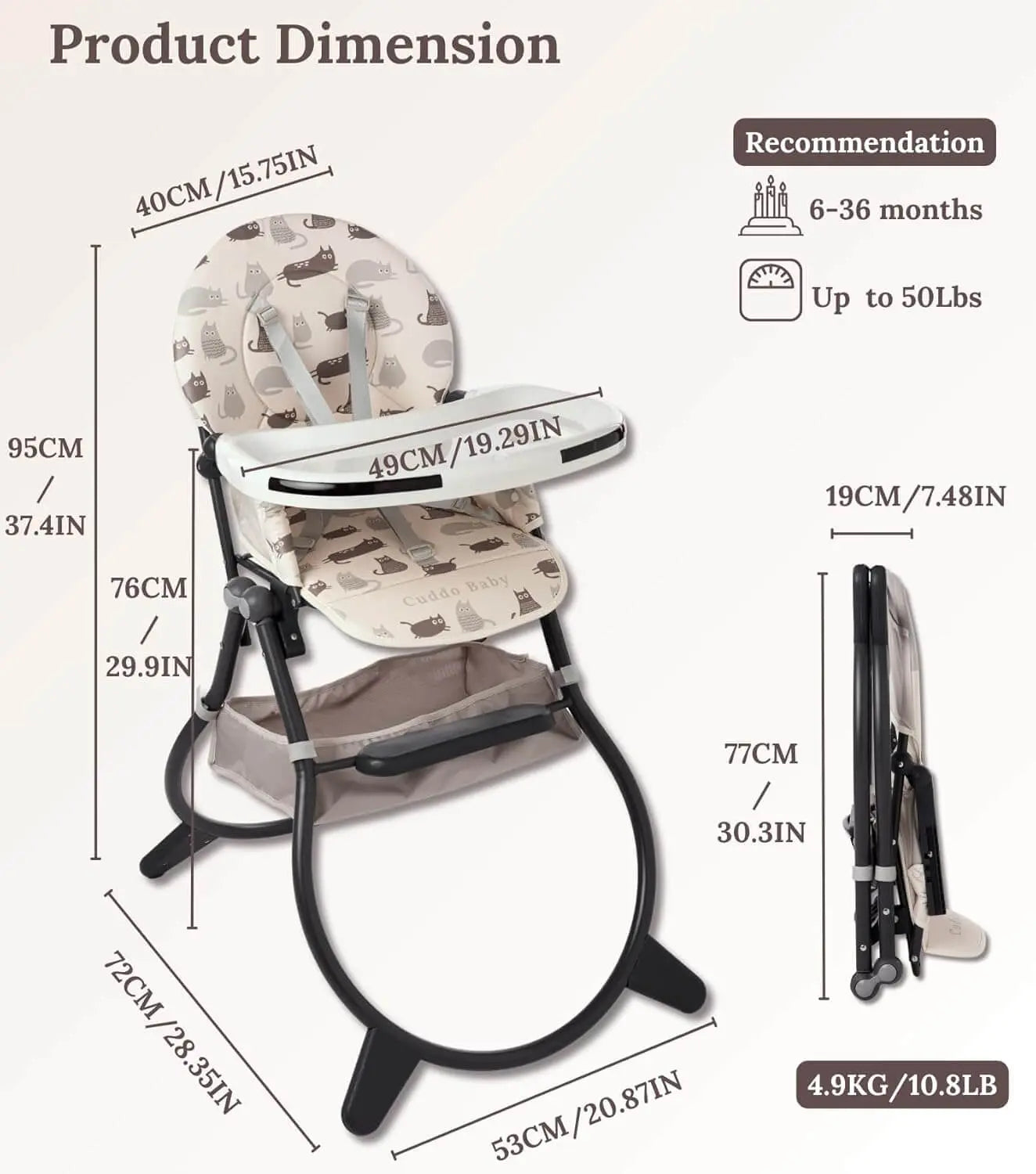 Cuddobaby Purrfect High Chair - Cuddo BabyCuddobaby Purrfect High Chair Friends