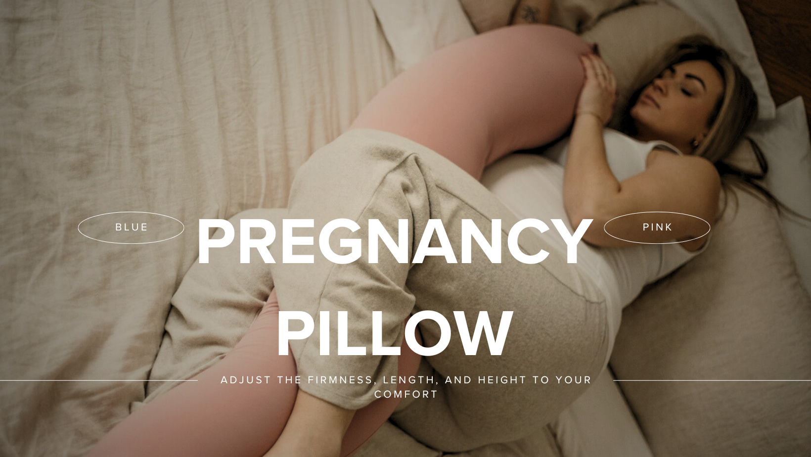 Pregnant woman using pillow between knees for alignment.