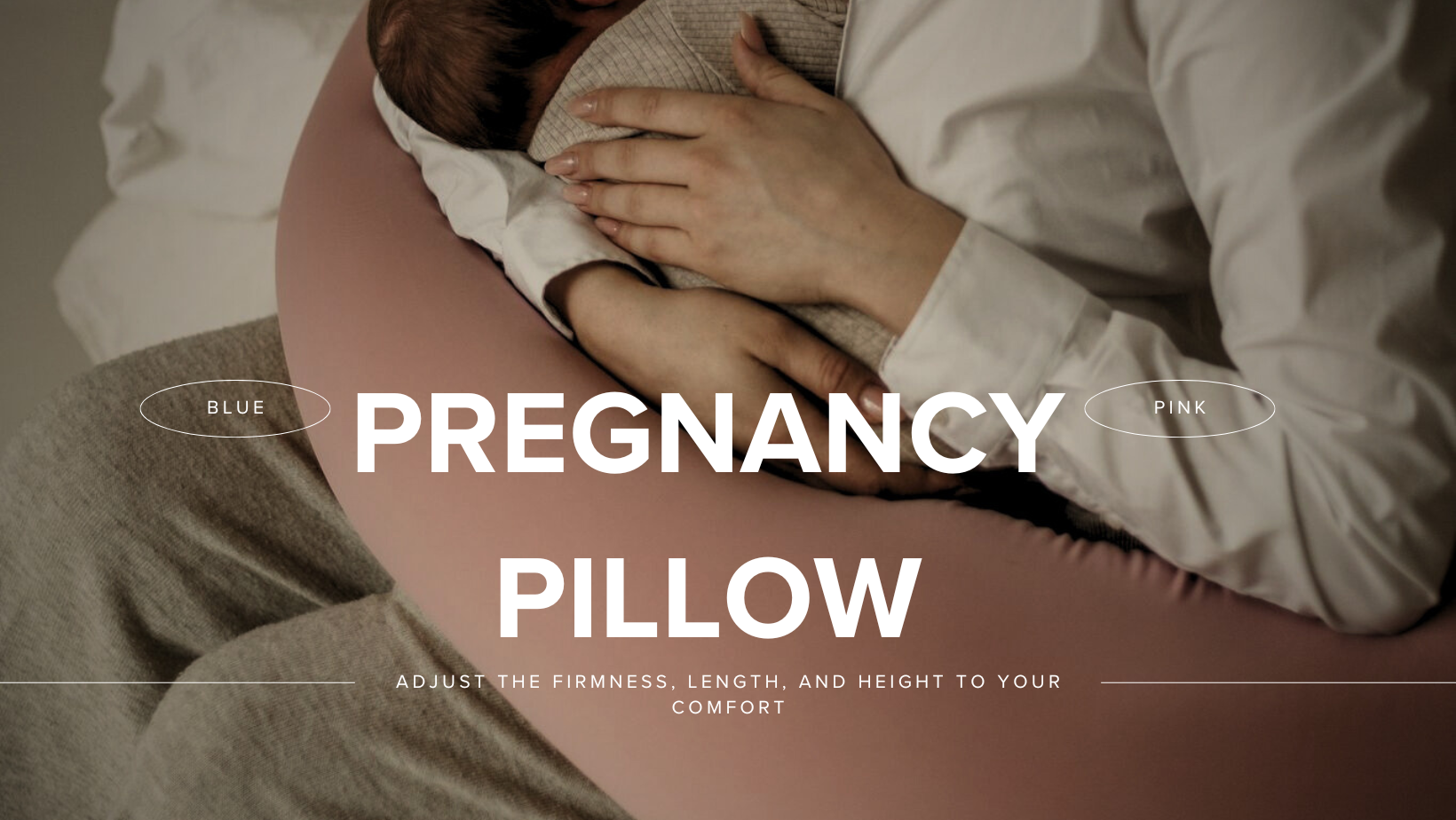Pregnant woman sleeping comfortably with a 5 in 1 pregnancy pillow.