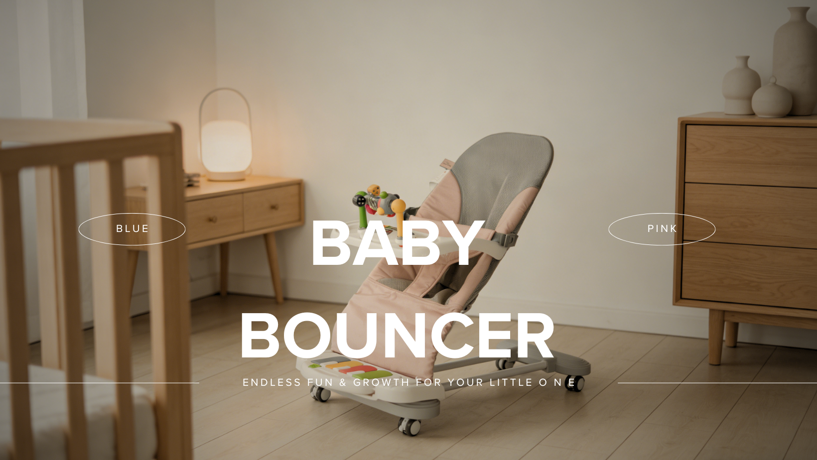 The Cuddobaby 4-in-1 bouncer set up in a modern bedroom
