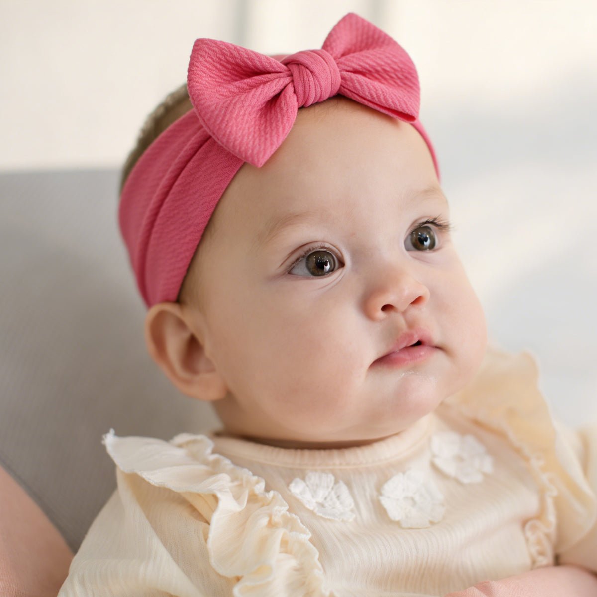 Cuddobaby Baby Girl Headbands - Nylon Bow Hair Accessories Pink - CuddobabyCuddobaby Baby Girl Headbands - Nylon Bow Hair Accessories Pink