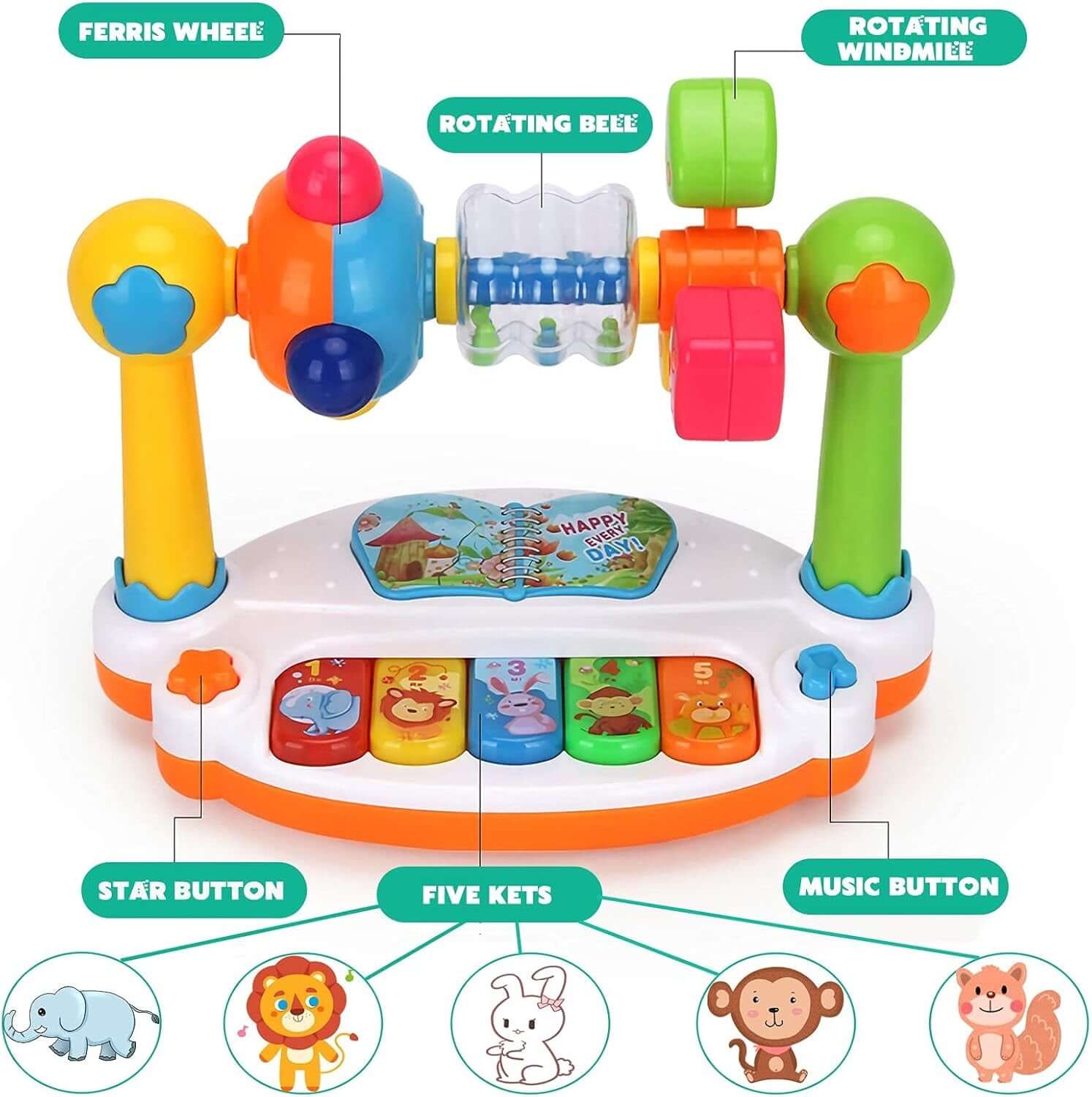 Cuddobaby Bouncer Tray Toy Piano - Cuddo BabyCuddobaby Bouncer Tray Toy Piano