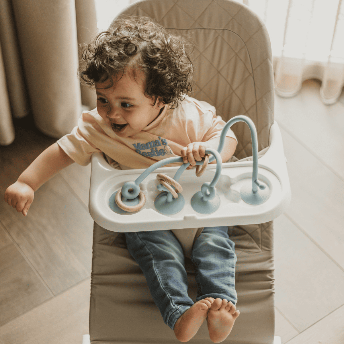 Cuddobaby Montessori Food Grade Silicone String with Oak Loop Toys - CuddobabyCuddobaby Montessori Food Grade Silicone String with Oak Loop Toys