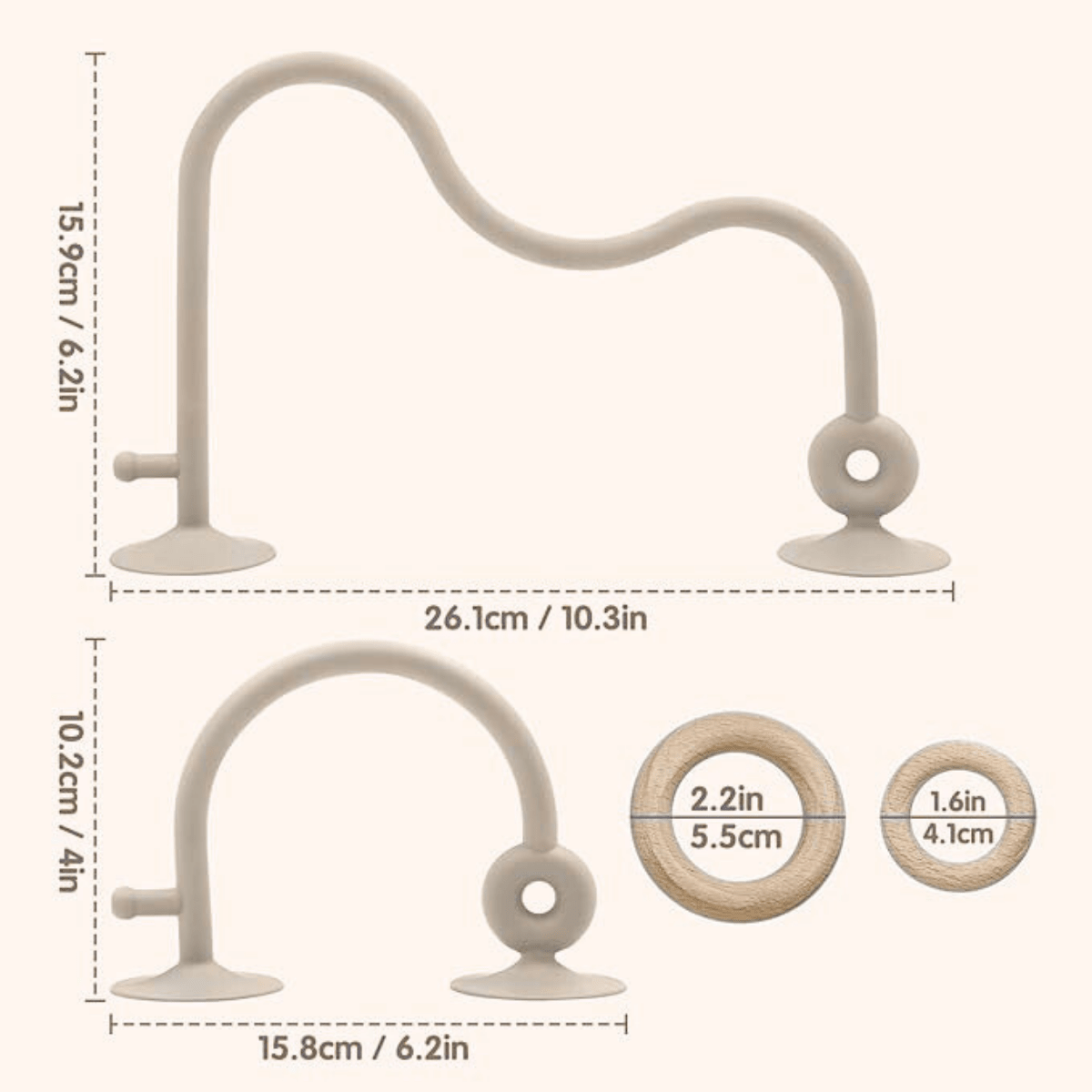 Cuddobaby Montessori Food Grade Silicone String with Oak Loop Toys - Cuddobaby