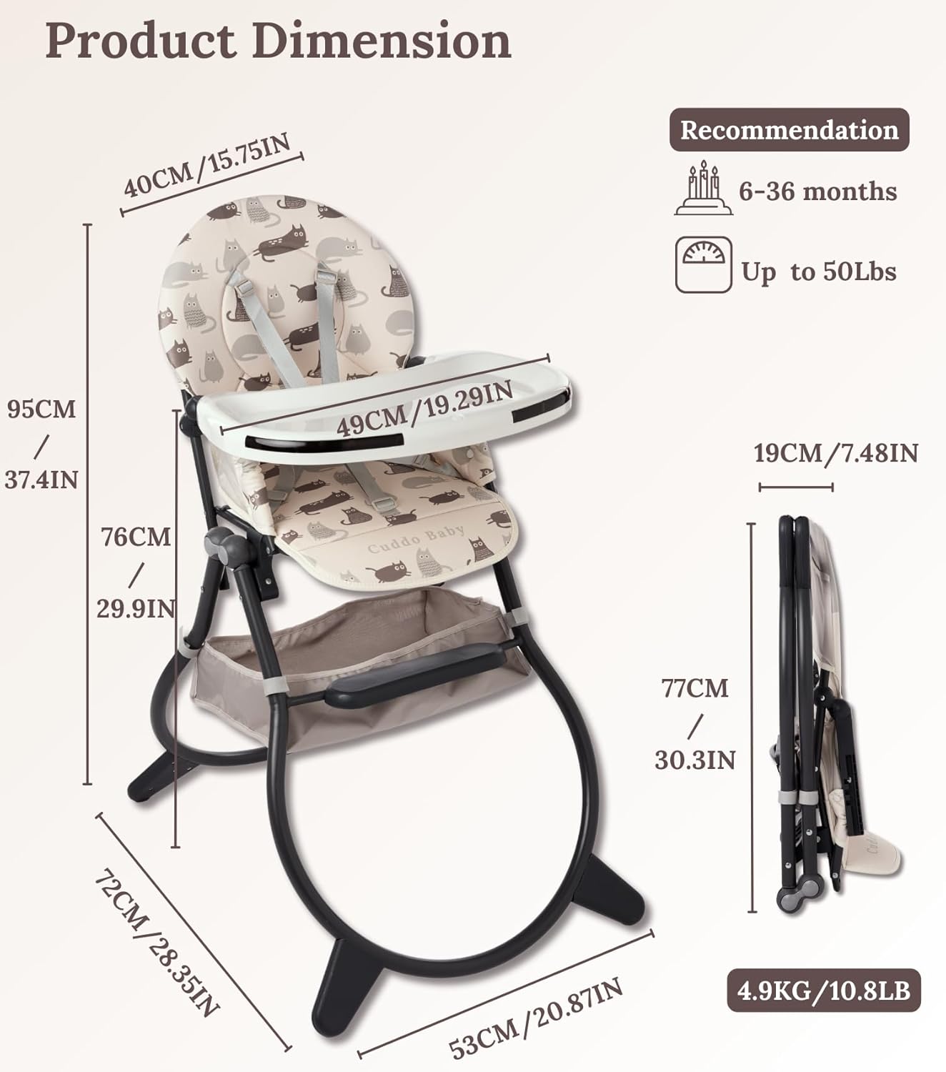 Cuddobaby Purrfect High Chair - Cuddo BabyCuddobaby Purrfect High Chair Friends