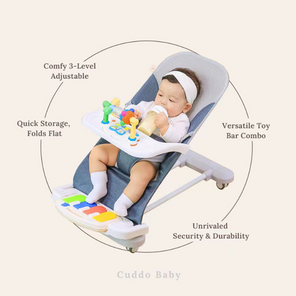 Cuddobaby 4 in 1 Baby Bouncer Fun Blue Cuddo Baby